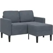 vidaXL 2-Sitzer-Sofa mit Chaiselongue L-Form Dunkelgrau 125 cm Samt