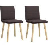 vidaXL Esszimmerstühle 2 Stk. Dunkelbraun Stoff