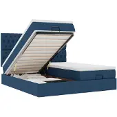 vidaXL Ottoman-Bett mit Matratzen Blau 180x200 cm Stoff