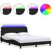 vidaXL Bettgestell ohne Matratze "Hanko" Schwarz 160x200 cm Stoff