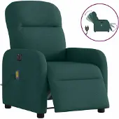 vidaXL Massagesessel Elektrisch Dunkelgrün Stoff