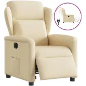 vidaXL Relaxsessel Elektrisch Creme Stoff