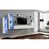 AEA Weiß Komplett Wohnwand TV-Ständer Design Wohnzimmer Luxus Schrank Wandschrank