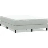 vidaXL Boxspringbett ohne Matratze Hellgrau 140x220 cm Samt