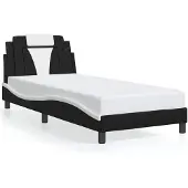 vidaXL Bettgestell "Viana" ohne Matratze Schwarz und Weiß 80x200 cm Kunstleder
