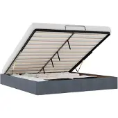 vidaXL Ottoman-Bett ohne Matratze Dunkelgrau 180x200 cm Samt