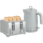 HOMCOM Wasserkocher Toaster Set 1,7L 2200W Wasserkocher, 4 Scheiben Toaster