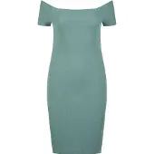 Urban Classics Ladies Off Shoulder Rib Dress - 1224