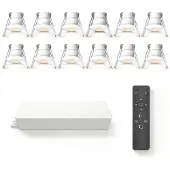 LEDVION 12er set LED Einbaustrahler ø35mm IP65 3W Weiß 2700K