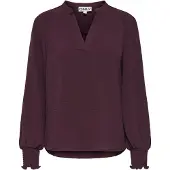 ONLY "ONLMETTE V-NECK LS SMOCK TOP NOOS WVN" Kunstfaser, regular fit