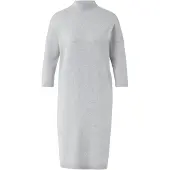 Comma Strickkleid , Damen, Gr. 42, N-Gr, grau, Strick, Obermaterial: 80% Viskose, 20% Polyamid, unifarben, regular fit knielang, gerader Abschluss, Kleider Strickkleid, mit überschnittenen Schultern