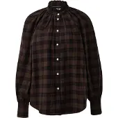 QS Bluse Karobluse mit Raglanärmel und Rüsche am Stehkragen
