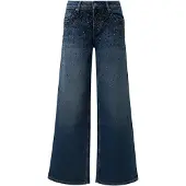 QS Jeans-Hose Jeans Catie/Mid Rise/Wide Leg/mit Schmucksteinen