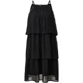 QS Knielanges Chiffonkleid mit Volants