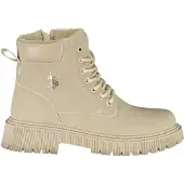 U.s. polo assn. Damenstiefel Beige mit Fell & Reißverschluss – Stylish & Funktional