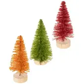 Viana Künstliche Weihnachtsbäume mit Holzfuß für festliche Tischdekoration, 6 Stück