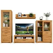 Vaja Wohnwand 309 x 203 x 46 cm Anbauwand Wildeiche geölt #4334