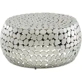 Wohnling Couchtisch Metall Silber 66x66x32 cm Sofatisch Aluminium Wohnzimmertisch Rund Kleiner Kaffeetisch Modern Beistelltisch Anstelltisch