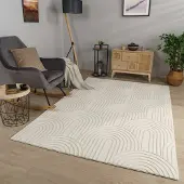TT Home FLACHWEBETEPPICH Boho Creme 200 x 280 cm