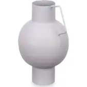 Giftdeco pastellgraue konvexe Stahlvase