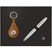 Cross jeans CROSS Geschenkset »Kugelschreiber Calais inkl. Leder-Schlüsselanhänger für Smart Track braun