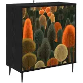 vidaXL Sideboard ZAANDAM Schwarz Eichen-Optik 69 x 33 x 76 cm