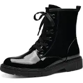 Marco Tozzi Damen Stiefeletten zum Schnüren, Schwarz (BLACK PATENT), 37 EU