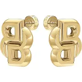BOSS Paar Ohrstecker "DOUBLE B", gold (gelbgoldfarben, edelstahlfarben), Ohrringe, Damen, Edelstahl, Paar Ohrstecker