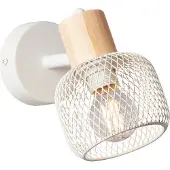 Lightbox Wandspot, 14,5 cm, E14, schwenkbar, Metall/Holz, weiß/braun