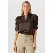 Neo Noir Damen Blusen Roella Heavy Sateen Blouse - Bruin - Größe 40