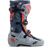 Alpinestars Tech 10 Enduro Stiefel Mid Gray Dark Gray Red Fluo