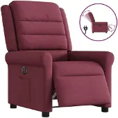 vidaXL Relaxsessel Elektrisch Weinrot Stoff