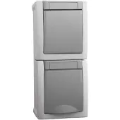 HHG Viko Komb. Steckdose/Wechselschalter 90591098-DE senkr. FR-Aufputz IP54