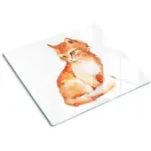 Tulup GLASPLATTE 60x52 cm Rote Katze