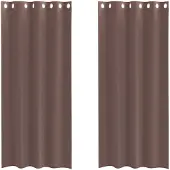 vidaXL Voile Vorhänge mit Ösen 2 Stk. Braun 140x225 cm
