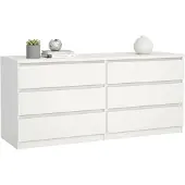 Dmora Kommode Giselle, Wohnzimmerbuffet, Wohnzimmer-Sideboard, Moderne Küchen-Speisekammer, 154x50 h70 cm, Weiß