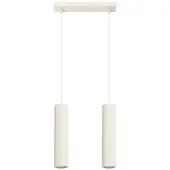Licht-Erlebnisse Pendelleuchte 2-Flammig GU10 30 CM Breit Aluminium In Creme Länglich Modern