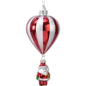 Christmas Decoration Christbaumschmuck Glas Weihnachtsmann mit Ballon 15cm rot / weiß