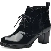 Marco Tozzi Damen Stiefeletten zum Schnüren, Schwarz (BLACK PATENT), 37 EU