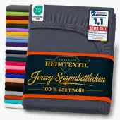 EXKLUSIV HEIMTEXTIL Jersey Spannbettlaken 200 x 220 cm Navyblau 100% Baumwolle Öko - Tex Zertifiziert Bed-Sheet Bettlaken Spannbetttuch