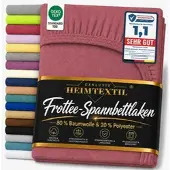 EXKLUSIV HEIMTEXTIL Frottee Spannbettlaken 180 - 200 x 200 cm Bordeaux