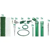 GAH Alberts Maschendrahtzaun Set, grün, 25 m