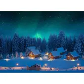 My Village Hintergrund Leinwand führte Nordlichter 76x56 cm (mix)
