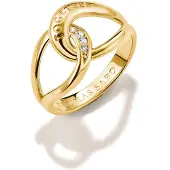 Thomas Sabo Fingerring "Together Ring gelbgoldfarben" Gr. 56, gold (gelbgoldfarben, kristallweiß), Fingerringe, Damen, 56, Metall, Fingerring, mit Zirkonia (synth.)
