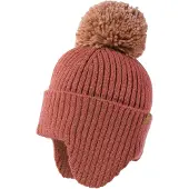 Maximo Strickmütze , Jungen, Gr. 49/51, rosa, Strick, Materialmix, Mützen Strickmütze, wärmend, breiter Umschlag, Ohrenklappen, Bommel
