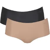 Sloggi Panty "Panty Zero Microfiber Shorts 2.0 2er Pack", Damen, Gr. XS, schwarz (schwarz, nude), Obermaterial: 76% Polyamid PA. 24% Elasthan EL., Unterhosen Panty