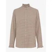 Brax Bluse mit Karomuster und Rüschen in Soft Ecru | Gr.: 40