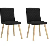 vidaXL Esszimmerstühle 2 Stk. Schwarz Stoff