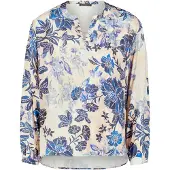 Betty Barclay Schlupfbluse mit Blumenprint in Beige/Blau | Gr.: 38