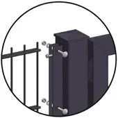 Hadra Zaunanschluss-Set, 2 U-Profil Leisten + Schrauben, für Zaunhöhe 1030 mm - silberfarben